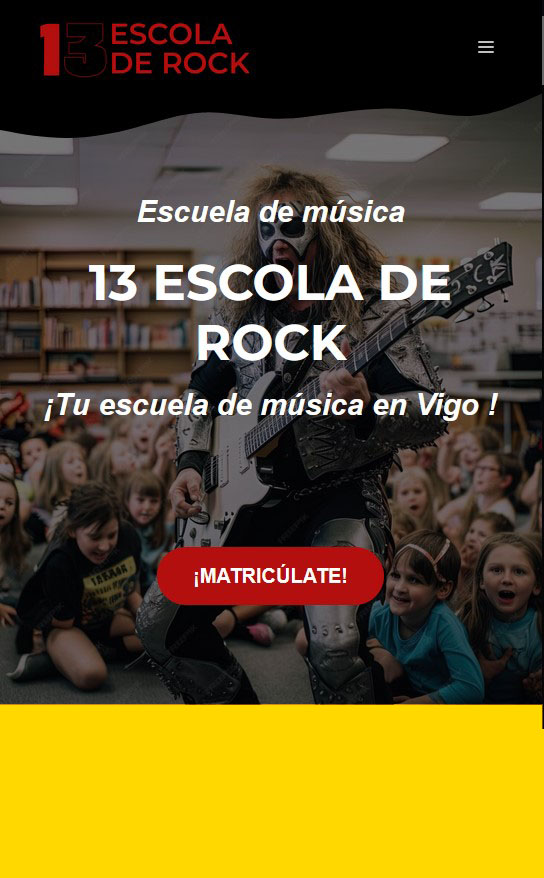 Desarrollo de página web para Escola de Rock en Vigo